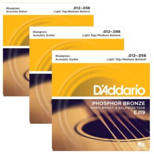 3 Sets| D'Addario EJ19 Acoustic Guitar Strings Light/Heavy