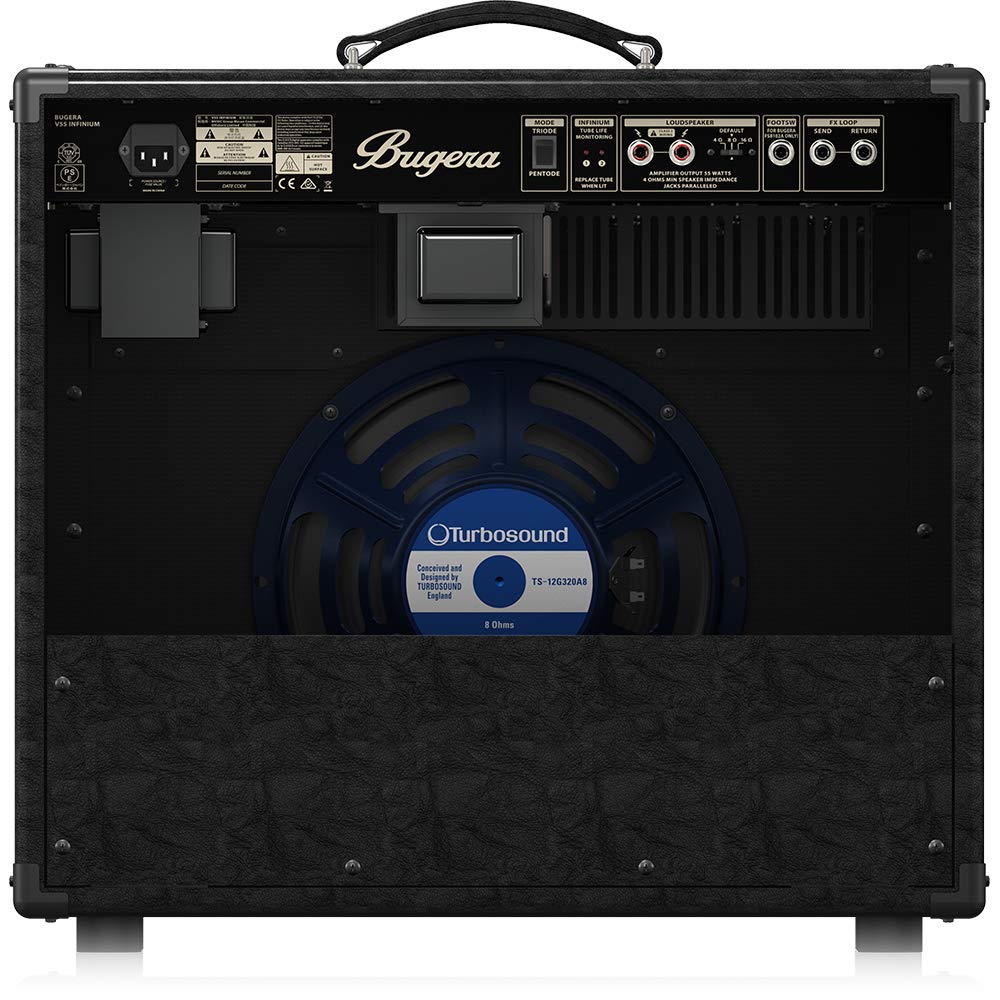 Bugera V55 INFINIUM 55-Watt Vintage 2-Channel Tube Combo with INFINIUM Tube Life Multiplier, Original Turbosound Speaker and Reverb