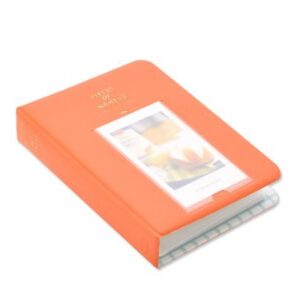 64 Pockets Colorful Fuji Instax Mini Book Style Photo Album Holder Card Holder for Fujiflim Instax Mini 7S Mini 8 Mini 25 Mini 50S Films - Orange