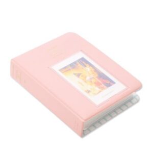 64 Pockets Colorful Fuji Instax Mini Book Style Photo Album Holder Card Holder for Fujiflim Instax Mini 7S Mini 8 Mini 25 Mini 50S Films - Pink