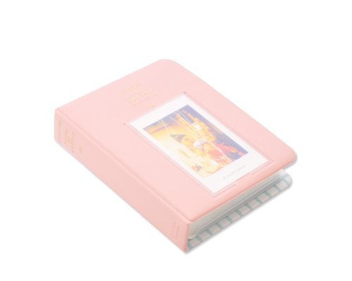 64 Pockets Colorful Fuji Instax Mini Book Style Photo Album Holder Card Holder for Fujiflim Instax Mini 7S Mini 8 Mini 25 Mini 50S Films - Pink