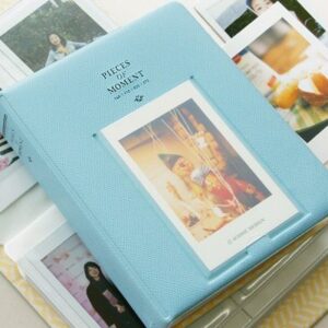 64 Pockets Colorful Fuji Instax Mini Book Style Photo Album Holder Card Holder for Fujiflim Instax Mini 7S Mini 8 Mini 25 Mini 50S Films - Blue