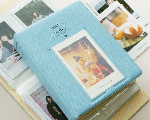 64 Pockets Colorful Fuji Instax Mini Book Style Photo Album Holder Card Holder for Fujiflim Instax Mini 7S Mini 8 Mini 25 Mini 50S Films - Blue