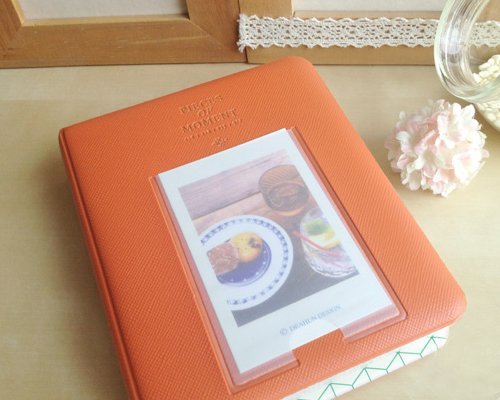 64 Pockets Colorful Fuji Instax Mini Book Style Photo Album Holder Card Holder for Fujiflim Instax Mini 7S Mini 8 Mini 25 Mini 50S Films - Orange