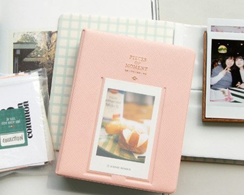 64 Pockets Colorful Fuji Instax Mini Book Style Photo Album Holder Card Holder for Fujiflim Instax Mini 7S Mini 8 Mini 25 Mini 50S Films - Pink