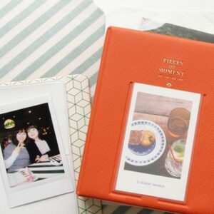 64 Pockets Colorful Fuji Instax Mini Book Style Photo Album Holder Card Holder for Fujiflim Instax Mini 7S Mini 8 Mini 25 Mini 50S Films - Orange