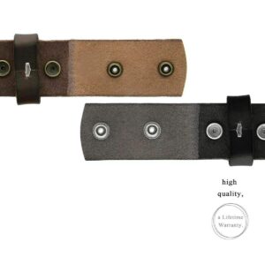 100% One-Piece Full Grain Leather Belt Strap with No Slot Hole 1-1/2"(38mm) Wide (Brown, 34)