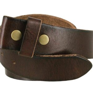 100% One-Piece Full Grain Leather Belt Strap with No Slot Hole 1-1/2"(38mm) Wide (Brown, 34)