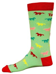 tuffrider childs neon pony socks green