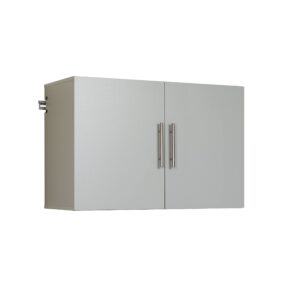 prepac hangups upper storage cabinet - elegant and spacious wall cabinets to maximize your storage, 36" size, classic light gray finish