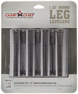 camp chef leg levelers fits most stoves and camp tables, (4-pack), black