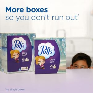 Puffs Ultra Soft Facial Tissues, 1 Family Size Box, 124 Facial Tissues Per Box