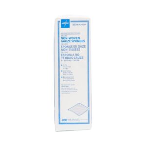 Medline Deluxe Non-Sterile Nonwoven 4-Ply Gauze Sponges, 3" x 3", Ideal for Wound Dressing, Pack of 4000