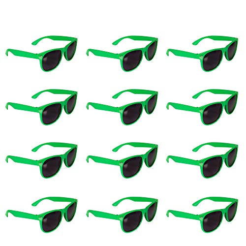 Windy City Novelties 12 Pack Green Retro Sunglasses