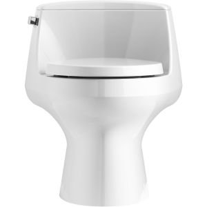 KOHLER 3722-0 San Raphael One-Piece Toilet, Elongated Bowl, 1.28 gpf with Quiet-Close, 24.00 x 20.50 x 29.00 inches, White