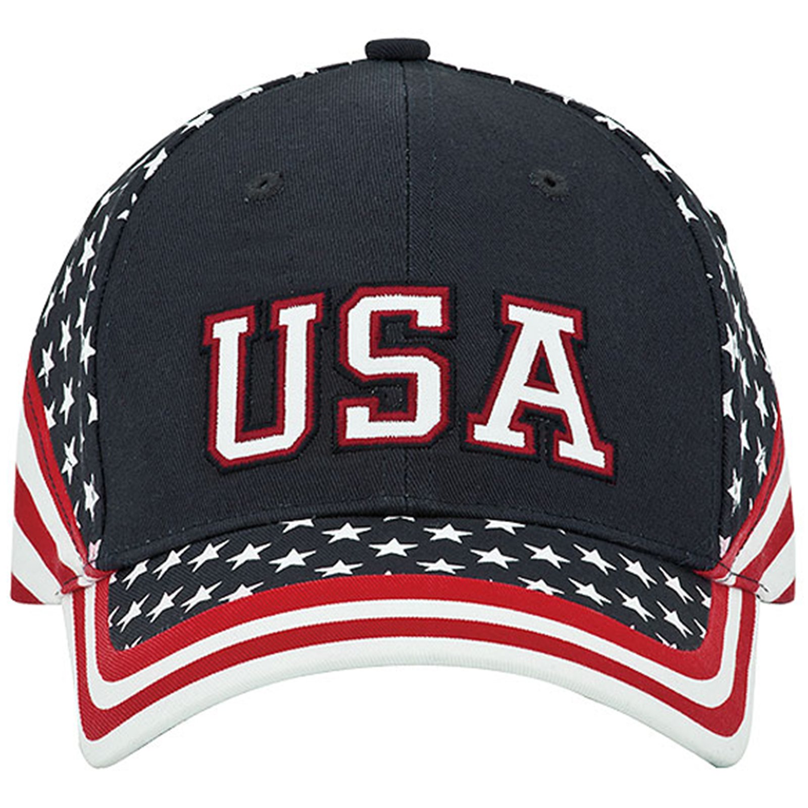 MG Washed Cotton Twill Stars & Stripes USA Ball Cap Hat USA Flag Cap