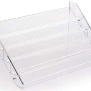 Displays2go Nail Polish Rack, Tiered Design, Clear Acrylic, 5 Shelves Hold 60 Bottles Total