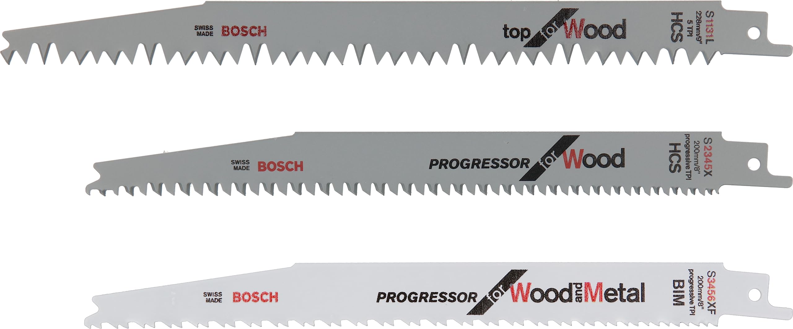 Bosch DIY 3tlg. Säbelsägeblatt-Set Wood and Metal zum Sägen in Holz und Metall