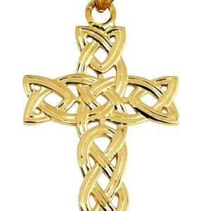 10k Yellow Gold Celtic Trinity Cross Pendant