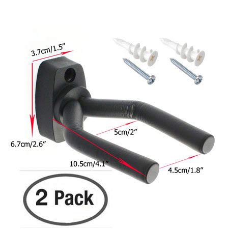 2-PACK Guitar Hanger Hook Holder Wall Mount Display, w/Hardware