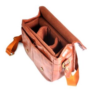 Retro Waterproof Messenger Bag Cross Body Shoulder Bag Photography PU Leather Bag for DSLR SLR Camera Canon Sony Nikon Canon Olympus - Brown