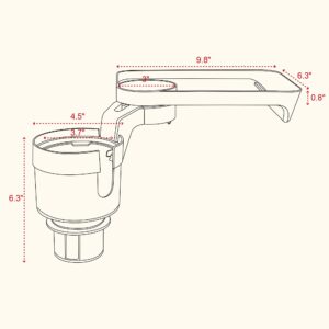 Cup Holder Tray for Car, Drink Holder Expander Compatible with Yeti 20/26/30 oz Hydro Flasks 32/40 oz Nalgenes 30/32/38/48 oz Camelbak 32/40 oz Detachable Tray Table