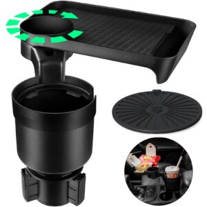 cup holder tray for car, drink holder expander compatible with yeti 20/26/30 oz hydro flasks 32/40 oz nalgenes 30/32/38/48 oz camelbak 32/40 oz detachable tray table