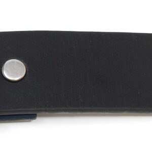 BC Belts Leather Belt Strap with Smooth Grain Finish 1.5" Wide with Snaps (Black-M)