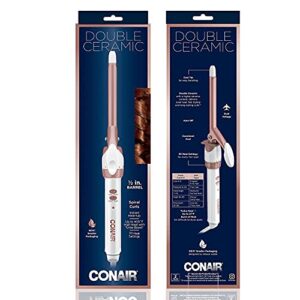 conair double ceramic 1/2-inch curling iron, 1/2-inch barrel produces spiral curls – for use on short to medium hair