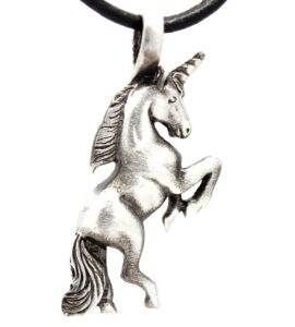 trilogy jewelry pewter mystical unicorn pendant on leather necklace