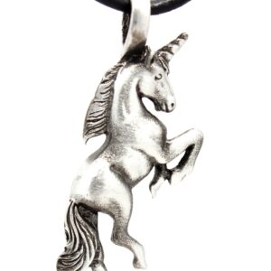 Trilogy Jewelry Pewter Mystical Unicorn Pendant on Leather Necklace