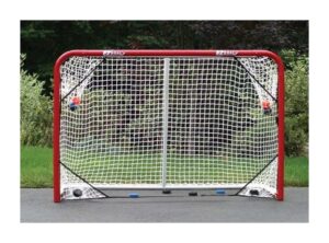 ezgoal 67109 monster steel tube heavy-duty official regulation folding metal hockey goal net, 6 x 4 - feet, red