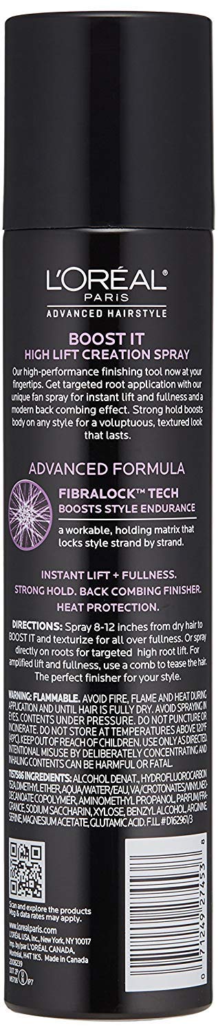 L'Oreal Advanced Hairstyle Boost It High Lift Creation Spray Strong Hold 5.30 oz (Pack of 2)