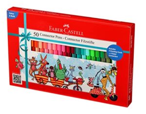 faber castell connector pens, multicolor - pack of 50