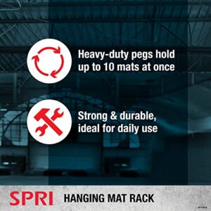 SPRI Hanging Exercise Mat Wall-Mounted Rack Hanging Exercise Mats, Black