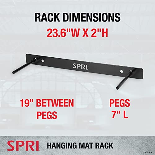 SPRI Hanging Exercise Mat Wall-Mounted Rack Hanging Exercise Mats, Black