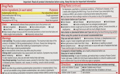 Sudafed PE Head Congestion + Flu Severe Decongestant Tablets for Adults, 24 ct