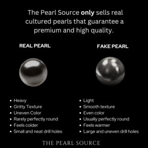 THE PEARL SOURCE Genuine Baroque Black Tahitian South Sea Cultured Pearl Rosalind Earrings for Women