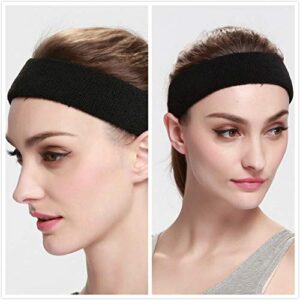 Mallofusa ? 10 PCS Cotton Sports Basketball Headband/Sweatband Head Sweat Band/Brace Gift Party Outdoor Activities (Black)