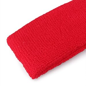 Mallofusa 10 PCS Sports Basketball Headband/Sweatband Head Sweat Band/Brace Gift Party Outdoor Activities (Red)