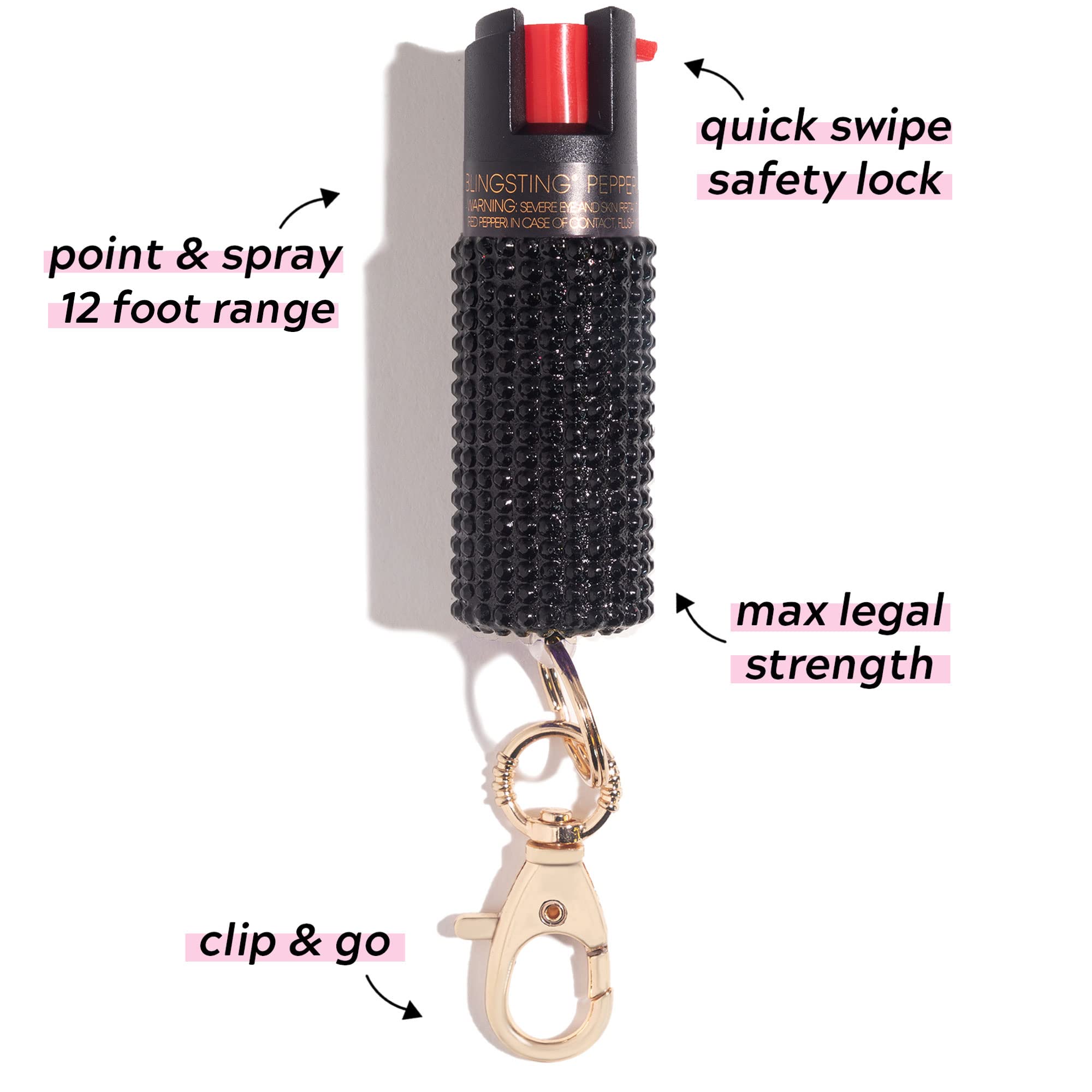 Pepper Spray Keychain for Women – Fashionable & Powerful, our 10% OC, No Gel Sprays Long Range and is Specifically Designed for Women, Safe, Accessible, Easy to Use, No Accidents, and Refillable