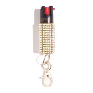 blingsting pepper spray keychain for women gold