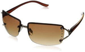 foster grant women's vera oval sunglasses, gold/brown, 64 mm