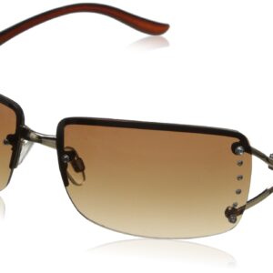 Foster Grant Women's Vera Oval Sunglasses, Gold/Brown, 64 mm