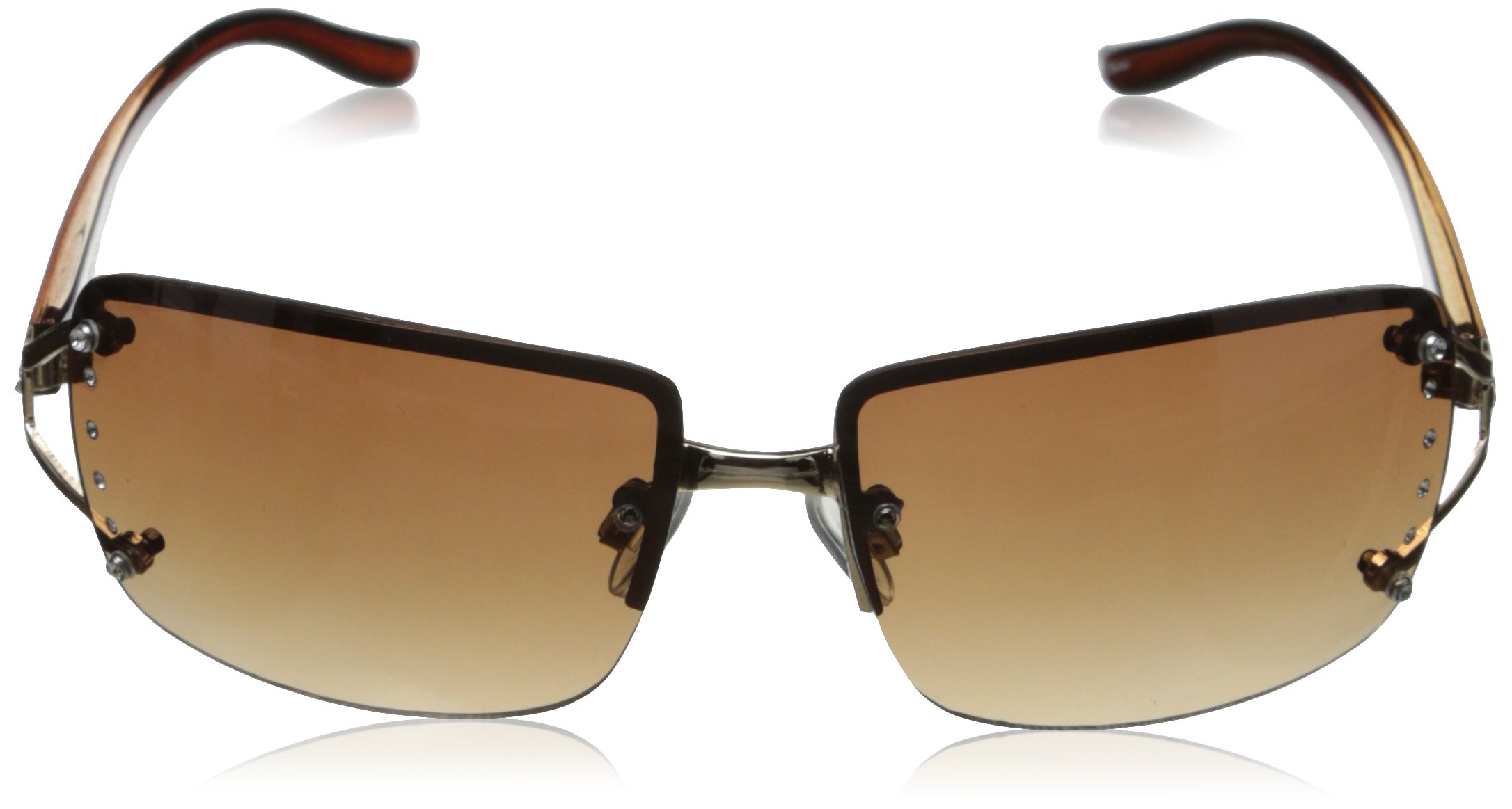 Foster Grant Women's Vera Oval Sunglasses, Gold/Brown, 64 mm