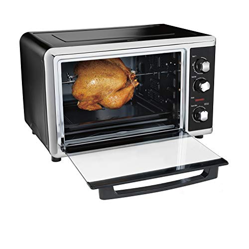 Hamilton Beach Countertop Convection Oven with Rotisserie, Bake Pans & Broiler Rack, Extra-Large Capacity, Black (31105D)