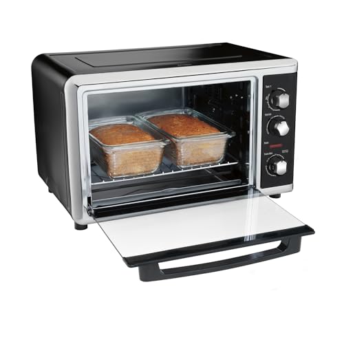 Hamilton Beach Countertop Convection Oven with Rotisserie, Bake Pans & Broiler Rack, Extra-Large Capacity, Black (31105D)