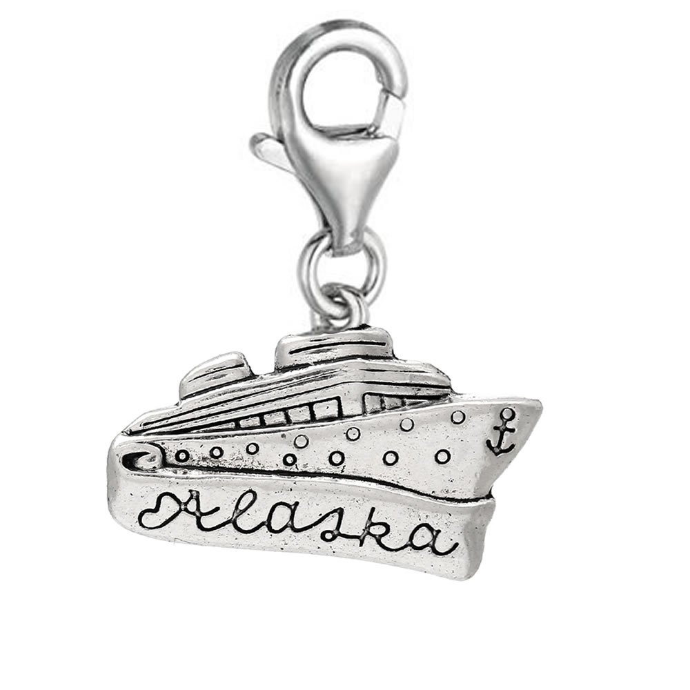 Sexy Sparkles Cruise Ship Clip On for Bracelet Charm Pendant for European Charm Jewelry with Lobster Clasp