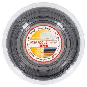 MSV Unisex - Adult Focus-HEX Soft String Reel 200m Black Tennis String Black