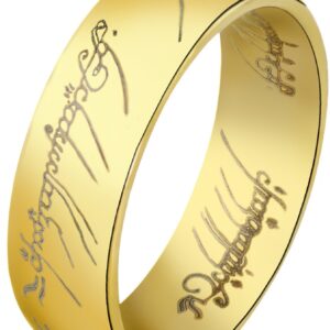 Forbidden Body Jewelry The One Ring: Yellow Gold Finish Stainless Steel, Size 8